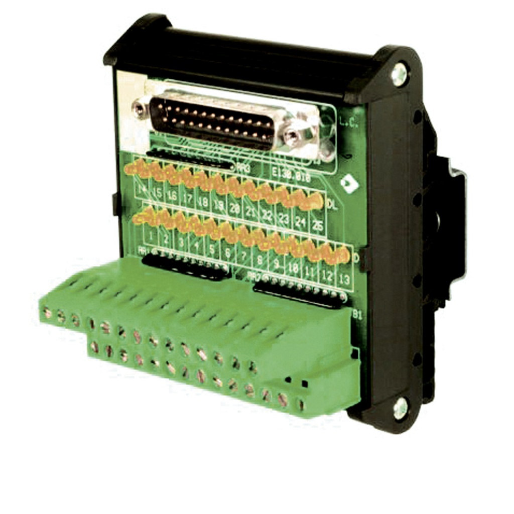 Breakout Board With Led Indication, 25-Pin D-Sub, Male