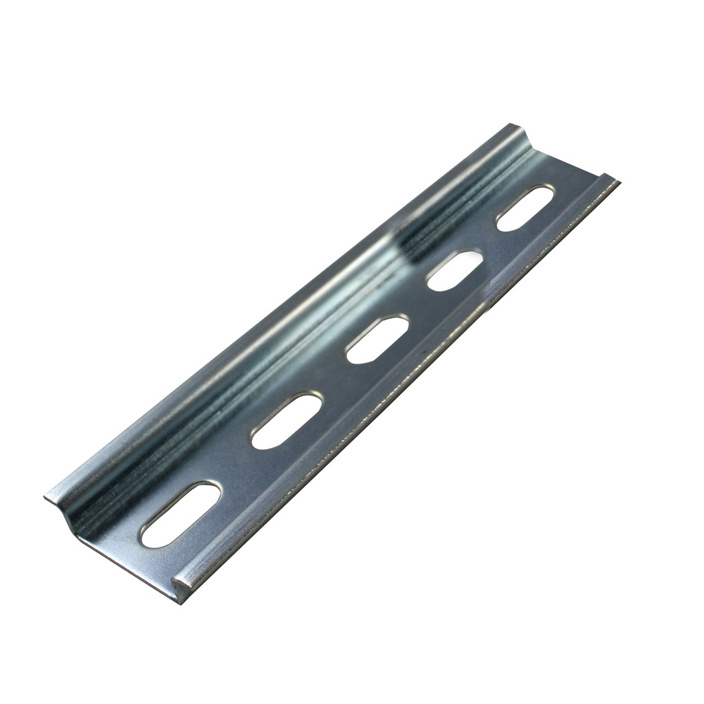 PR005  35mm x 7.5mm Slotted DIN Rail | 125mm (4.92") | TH35-7.5 Steel Rail | Open Ends | RoHS Compliant | Sold as a PACK OF 10