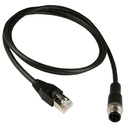M12 to RJ45 Industrial Ethernet Cable | D-Coded 4-Pin | Cat5e Shielded | 3 Meter | ASI-M12-RJ45-11103