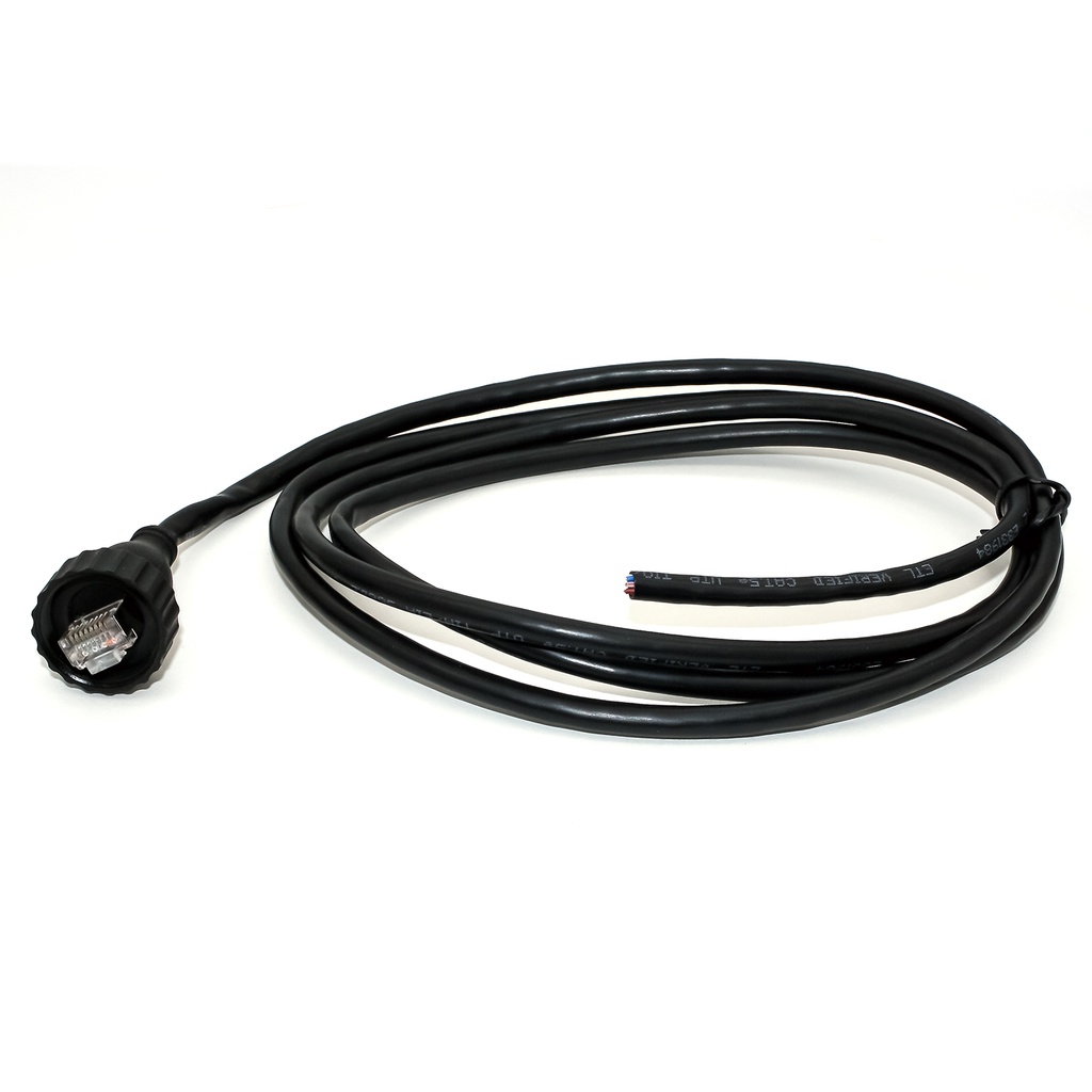 Waterproof Ethernet Connector with 1.5 Meter long Cable (open ended),  Ethernet Cable With IP67 RJ45 Connector, Single Ended