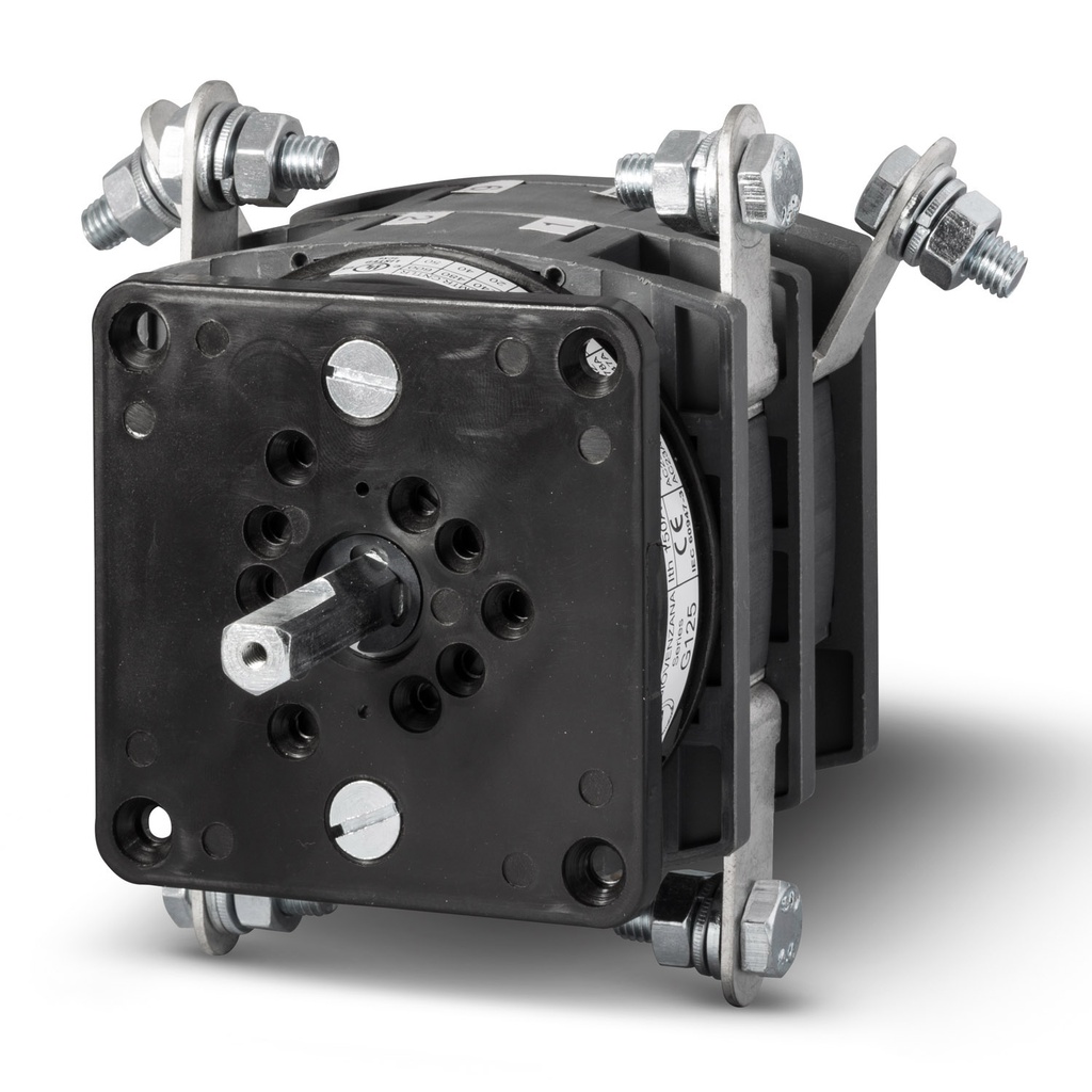 125 Amp 2 Pole Changeover Switch,  125 Amp Two Pole Rotary Changeover Switch, Rear Panel Mount, UL508 Listed, G1250009R