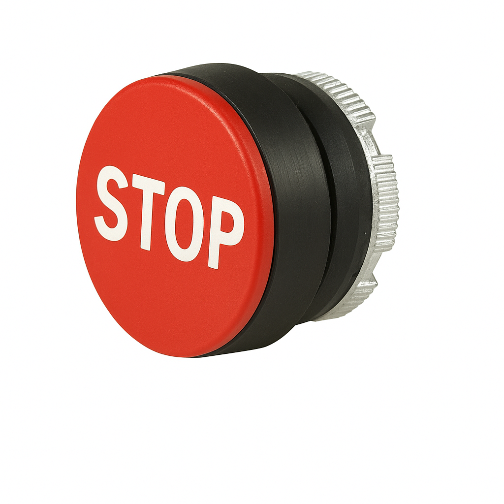 22mm Momentary Push Button | Red Button with White "STOP" | Compatible with P02, P03, PL, PLB & TLP Series Pendant Stations22mm Push Button White with Gray "UP" | Compatible with P02, P03, PL, PLB & TLP Series Pendant Stations