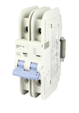 Mini Circuit Breaker | UL489 Listed  | 8A  D Curve  240V/480Y/277VAC  125VDC  10kAIC |  DIN Rail Mount |  Non Polarized |  MCB Branch Circuit Protection | NDB2T-63D8-2L (2 Pole, D Trip, 8 Amp)