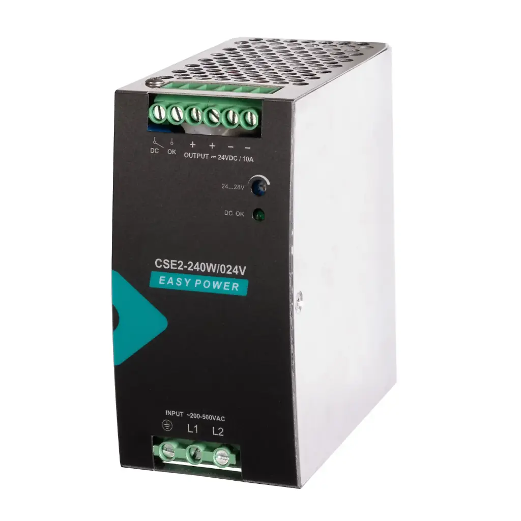 240W 24V DC Single Phase DIN Rail Power Supply, Universal AC Input