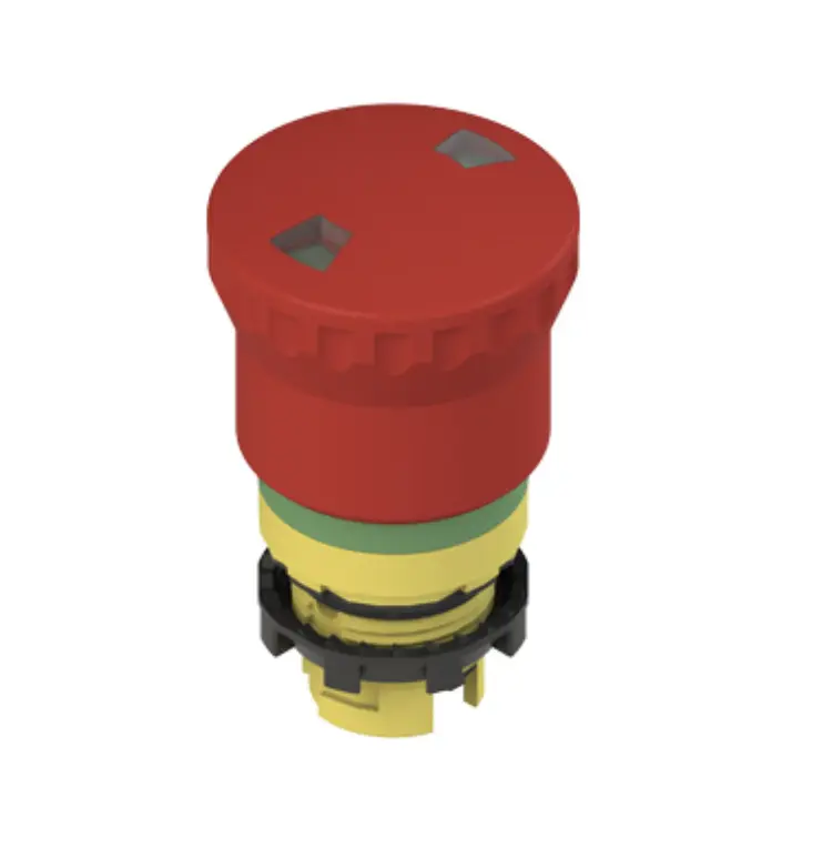 Mushroom Emergency Stop Switch with Indication, PUSH-PULL, 22mm Mounting