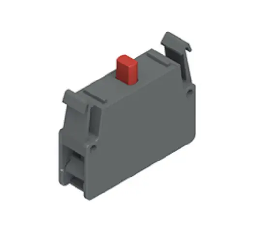 Contact block with solder connection, panel fixing, 1NC slow action