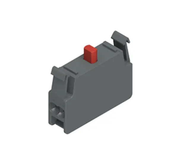 Panel fixing contact block E2 series, 1NC slow action