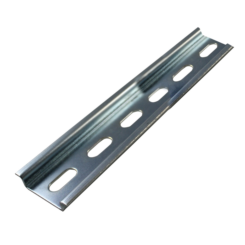 PR005  35mm x 7.5mm Slotted DIN Rail | 150mm (5.90") | TH35-7.5 Steel Rail | Open Ends | RoHS Compliant | Sold as a PACK OF 10