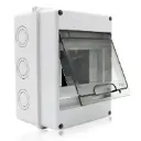 HT Series IP65 Waterproof Electrical Distribution Box | ABS Enclosure with Transparent Cover with DIN Rail and Cable Gland | Up to 5 MCB 