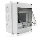 HT Series IP65 Waterproof Electrical Distribution Box | ABS Enclosure with Transparent Cover with DIN Rail and Cable Gland | Up to 5 MCB 