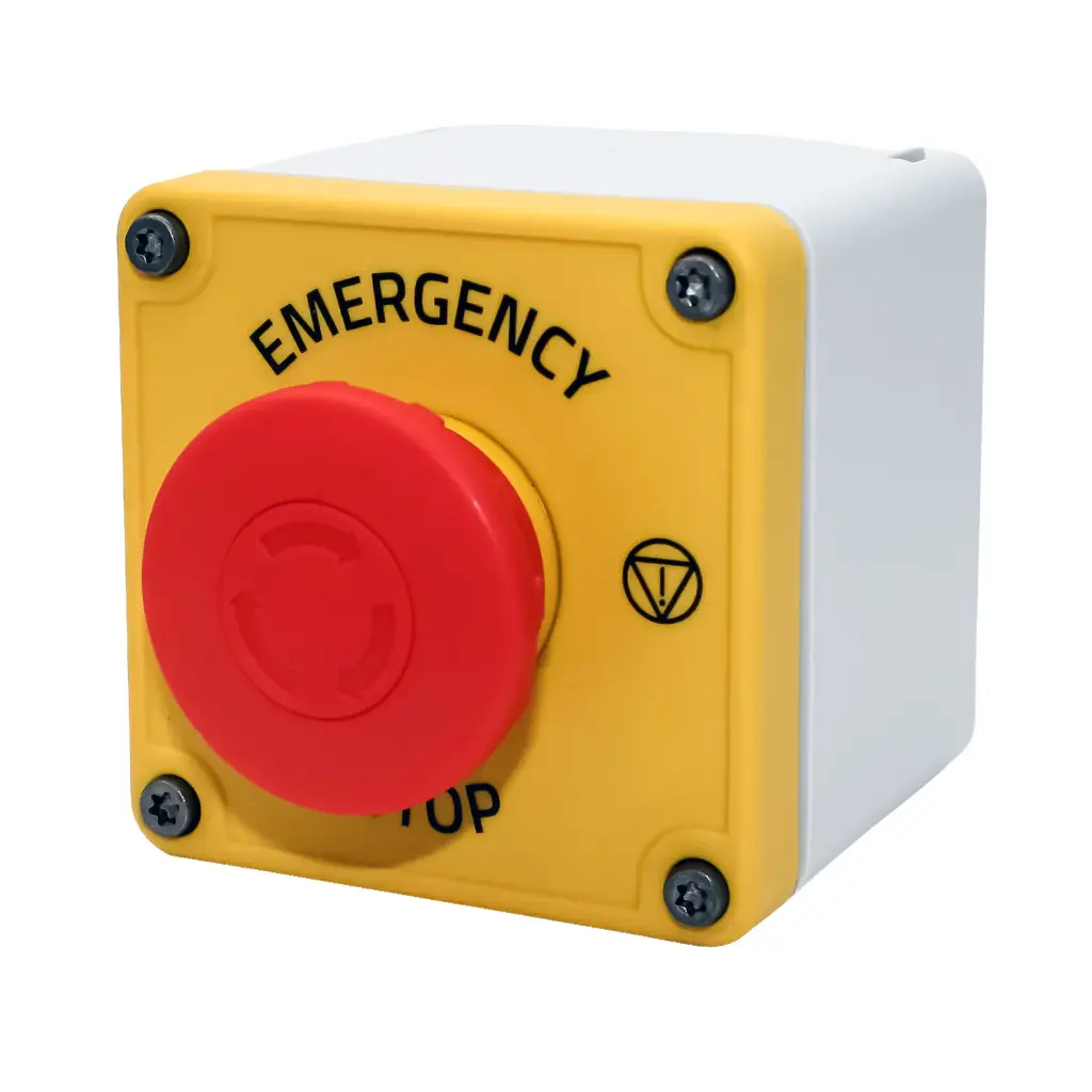 Emergency Stop Push Button Station with Red 40mm Turn-to-Release Estop 