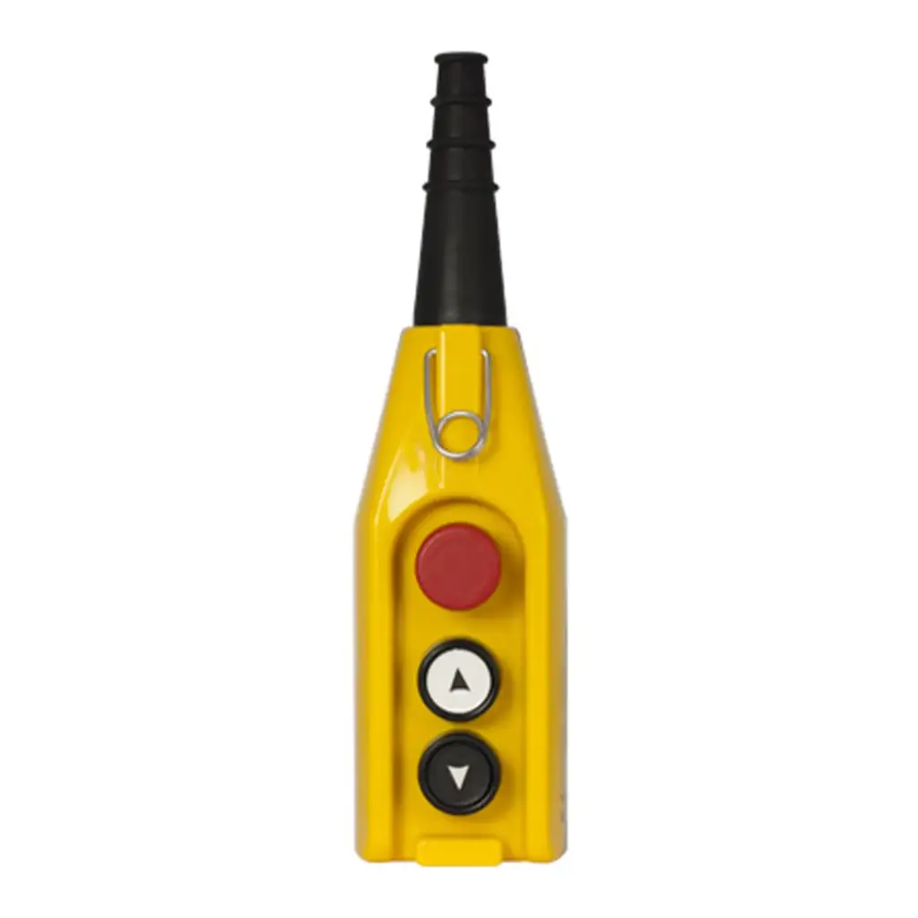 Industrial Crane Pendant Station | 2 Button + E-Stop, 16A Rated, IP65/NEMA4X, Shock Proof