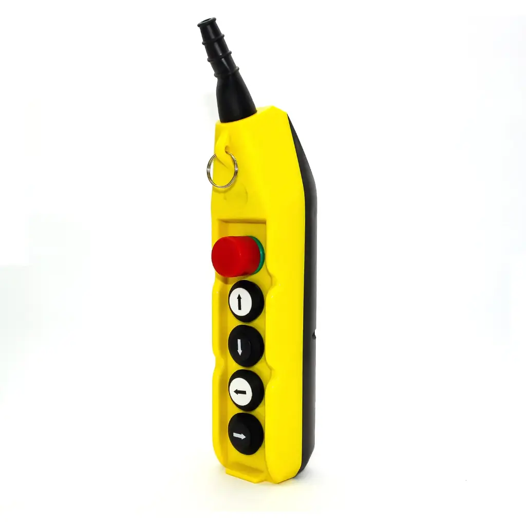 ASI PL05-E Industrial Crane Pendant Station | 5 Button + E-Stop, 16A Rated, IP65/NEMA4X, Shock Proof