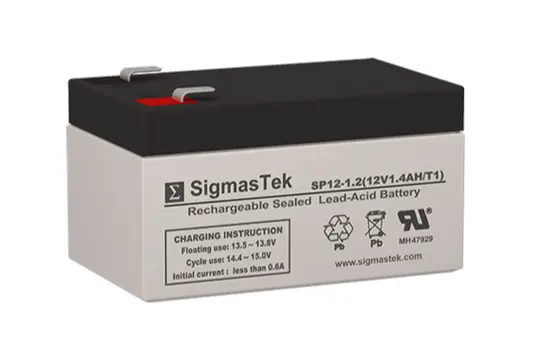 12V Sealed Lead Acid Battery | 1.2Ah | F1 Terminals | 2.04" Tall x 3.78" Length x 1.69" Wide x 2.04" Tall 