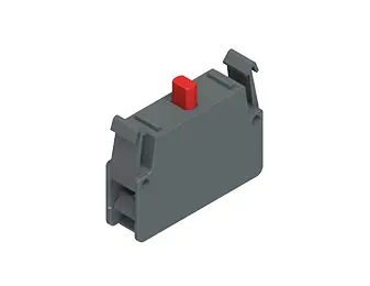 Contact Block | 1NC | Spring Terminal | 10A 300V AC | UL508 | Screw Terminal | Pack of 1 | ASIE2CP01G2V1