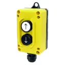 ASI-E100TLP2 | Up-Down Control Station | 2-Button Pendant Station | 1 White Up & 1 Black Down Button | 2 NO Contacts | NEMA 4, IP65 Rated | Industrial Hoist & Crane Control 
