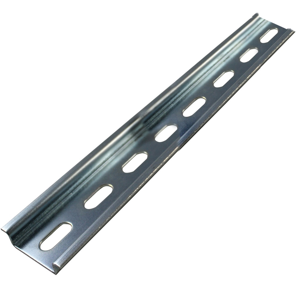 PR005  35mm x 7.5mm Slotted DIN Rail | 431MM (17.00") | TH35-7.5 Steel Rail | OPEN ENDS | RoHS Compliant | Sold as Single Unit