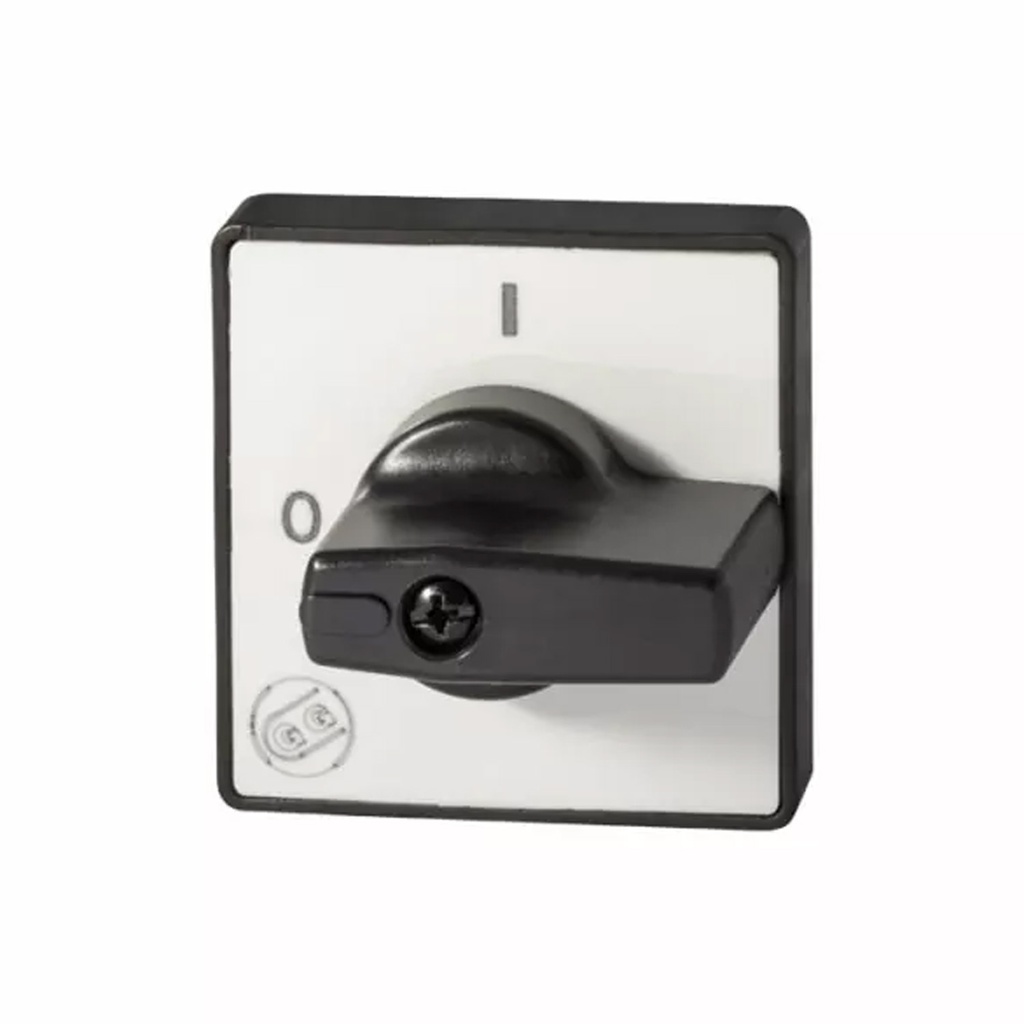 ASI 001-0015 On-Off Cam Switch Handle, Black Knob & Gray Plate, IP65, for P012/P016/P020 Series No PLATE MARKINGS