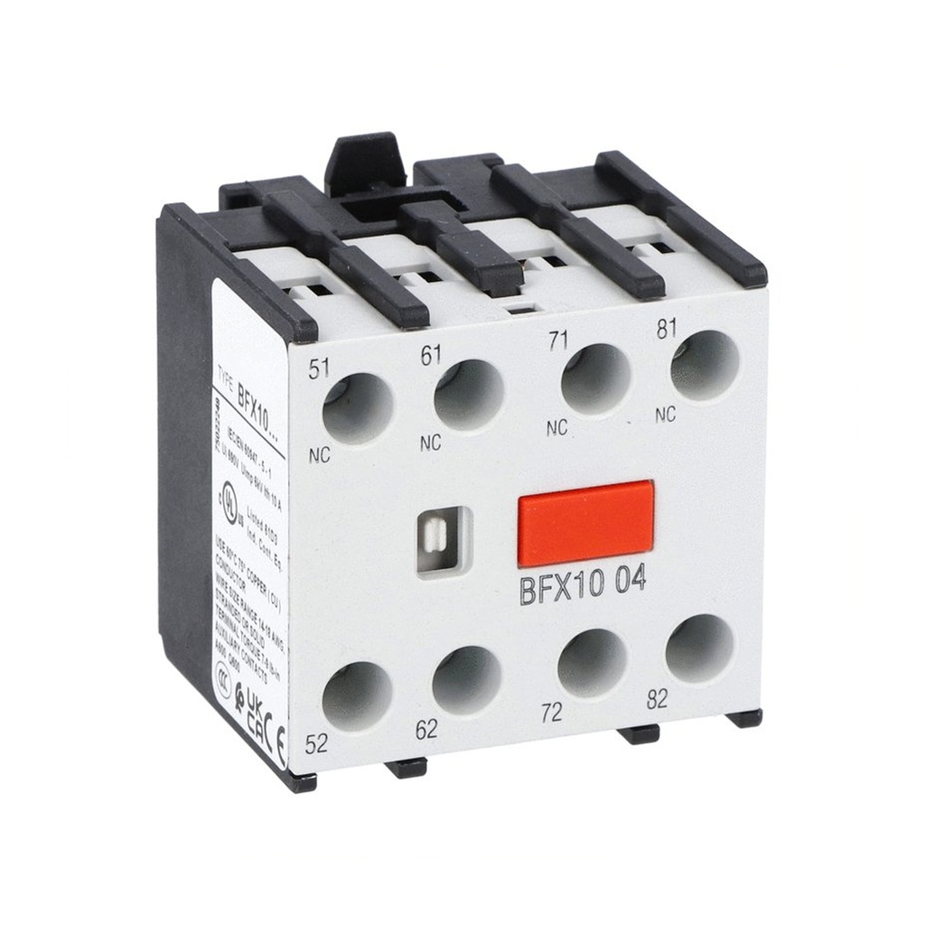 Contactor Auxiliary Contact, 4 NC Contacts