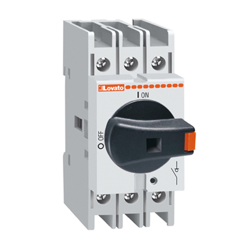 DIN rail/panel mount disconnect switch, for photovoltaic applications, 40 Amp