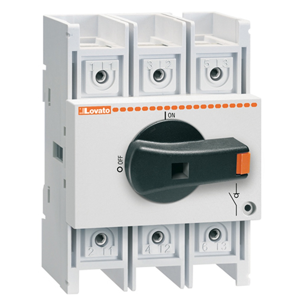 DIN rail/panel mount disconnect switch, for photovoltaic applications, 125 Amp