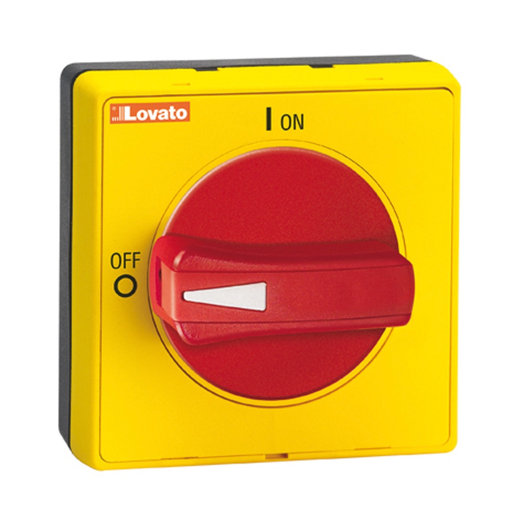 Door Mount disconnect switch Red/Yellow Handle, Selector, Screw Fixing