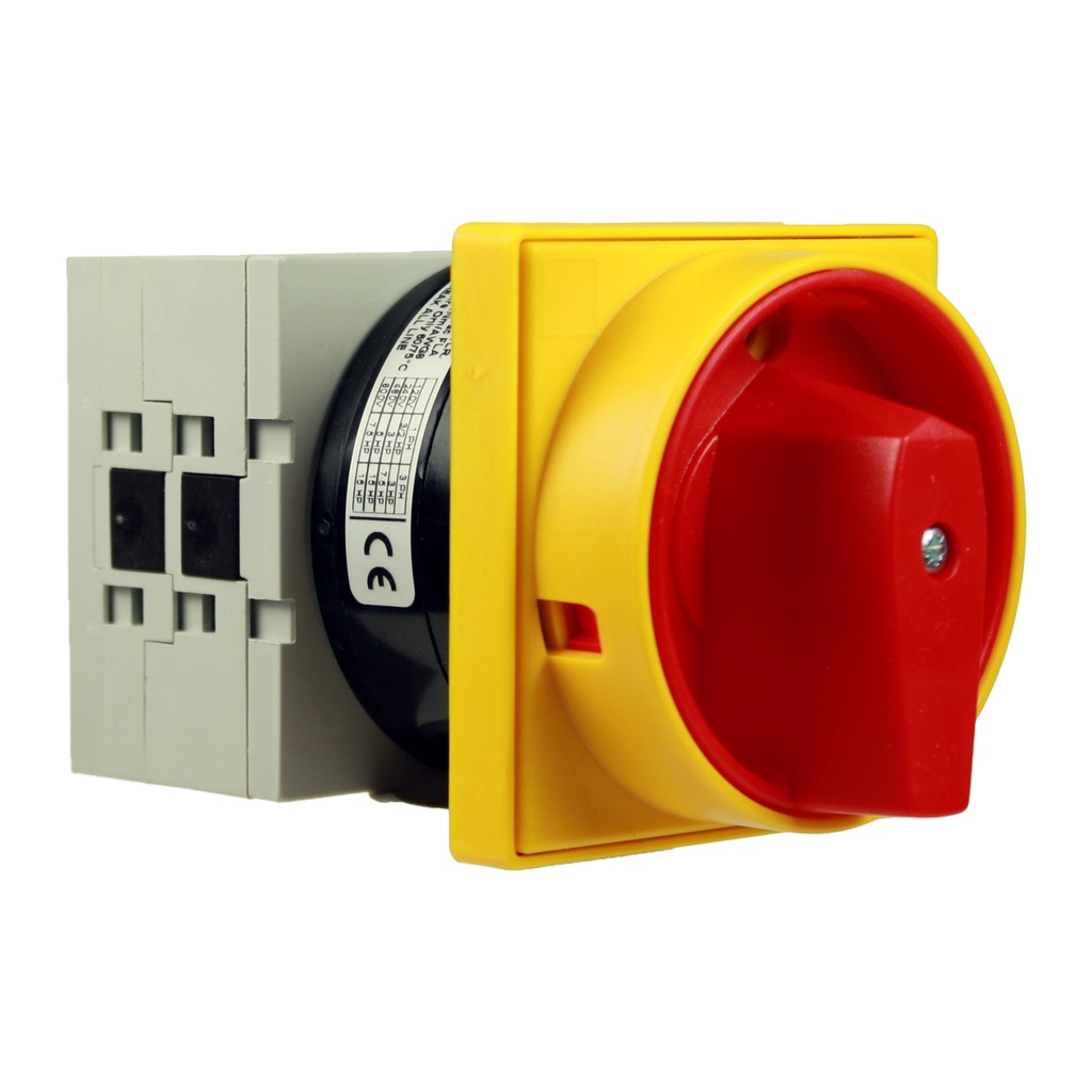 Rotary Cam Switch, ON-OFF,  32 Amp, 3 Pole, ON/OFF Switch, Front Panel Mount, With Face Plate And Handle, GX3210U25