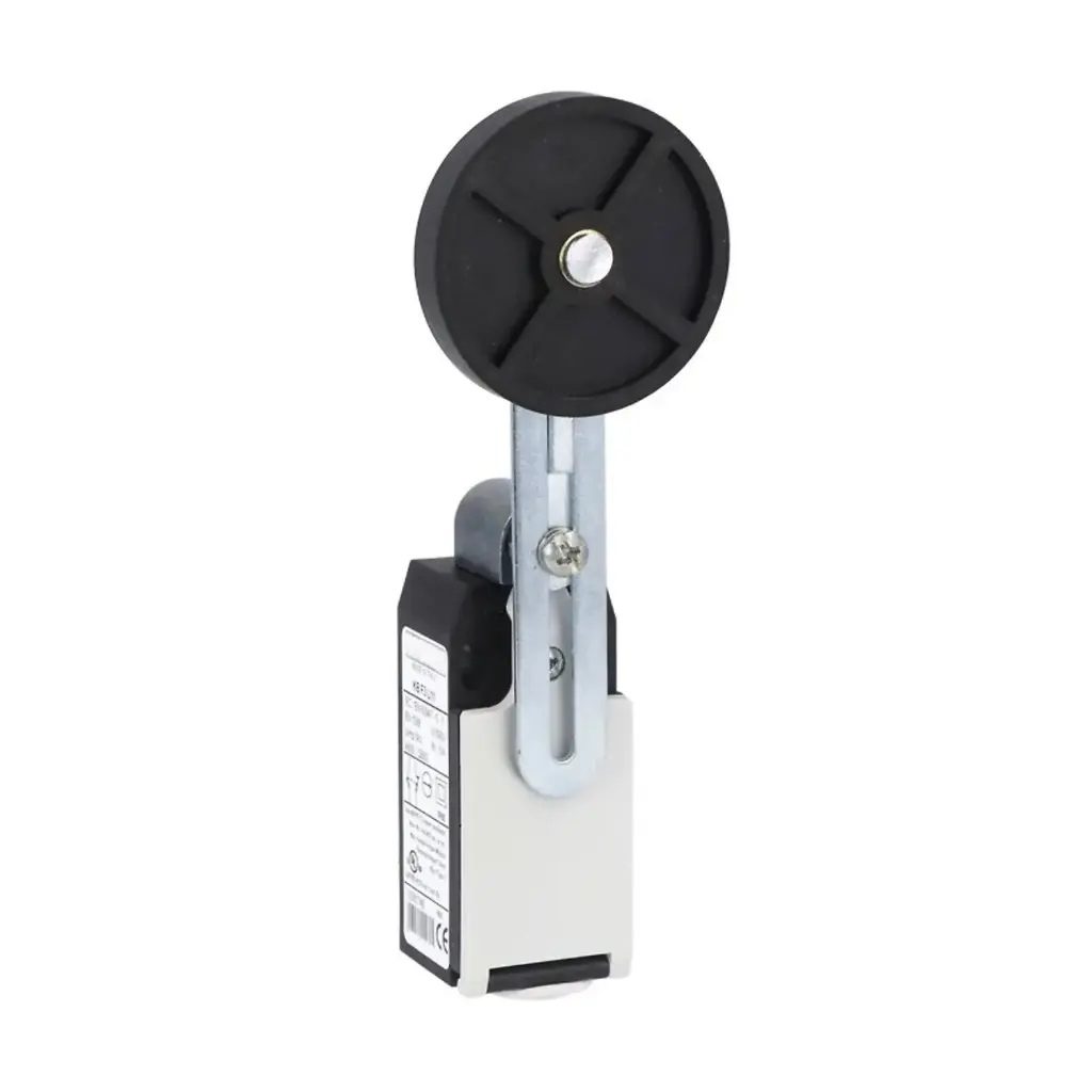 Adjustable roller lever Limit Switch, Slow Break, Make before break, 1 N.O.+1 N.C. Contacts, rubber roller
