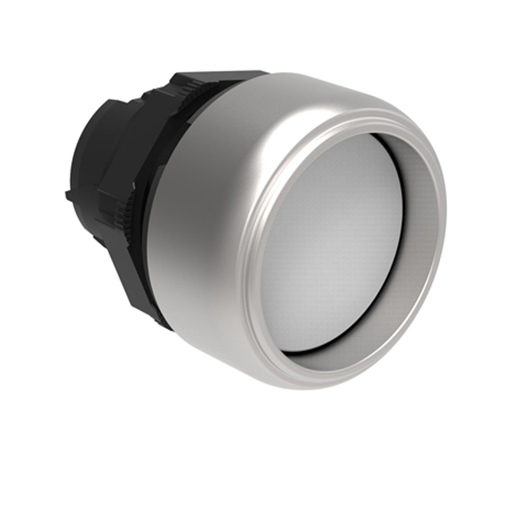 Guarded Push Button with Momentary Return, White, 22mm
