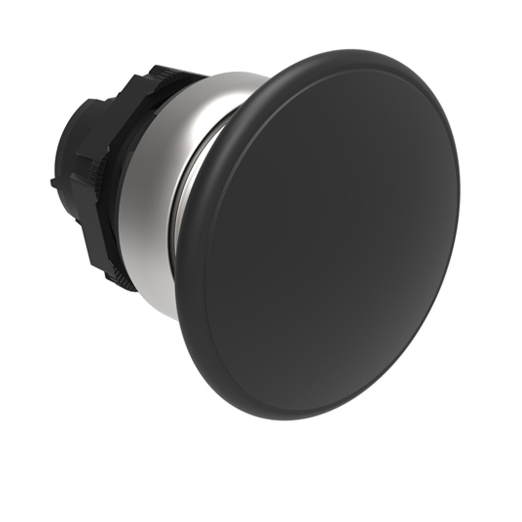 Mushroom Push Button Switch, 40mm Head, Momentary Return Black