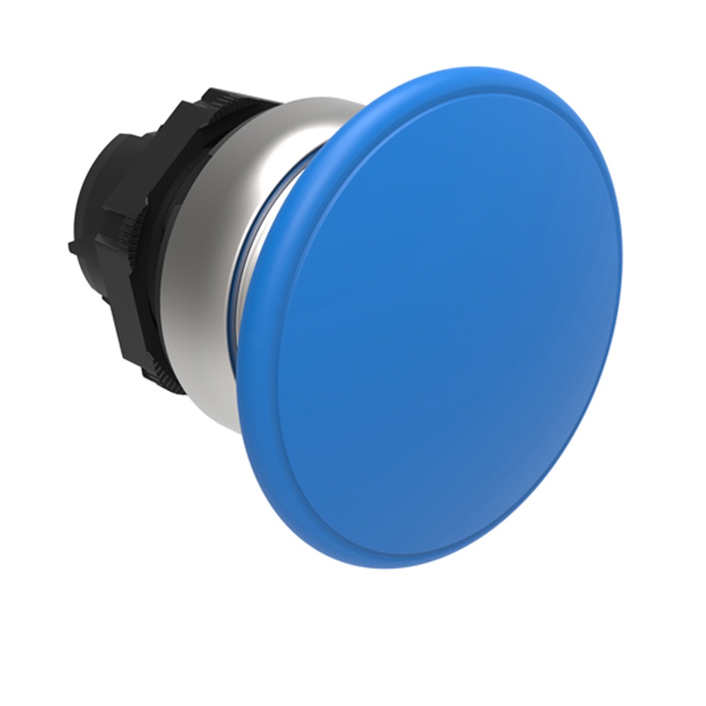 Mushroom Push Button Switch, 40mm Head, Momentary Return, Blue
