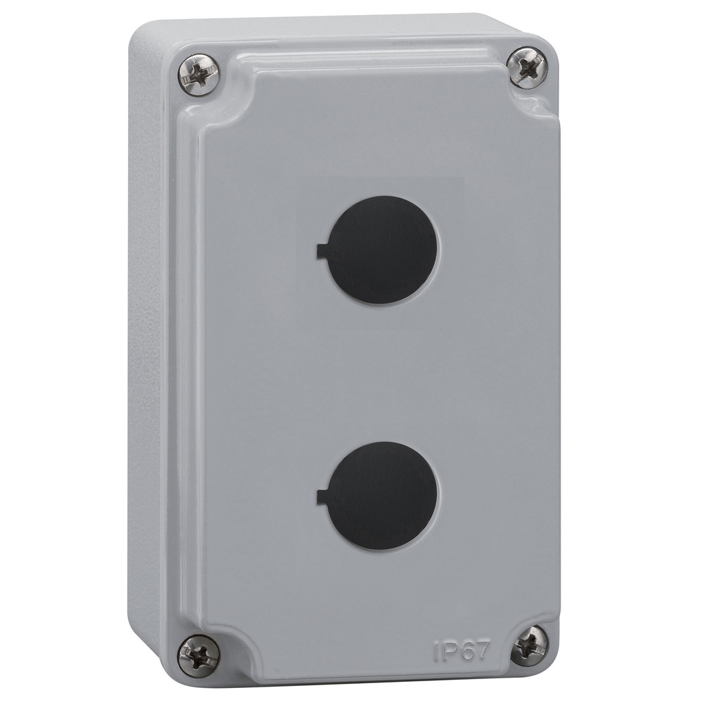 Metal Push Button Enclosure, Push Button Switch Enclosure With 2 Positions, Gray Cover, 22mm Hole, Waterproof  IP67, Nema 4X