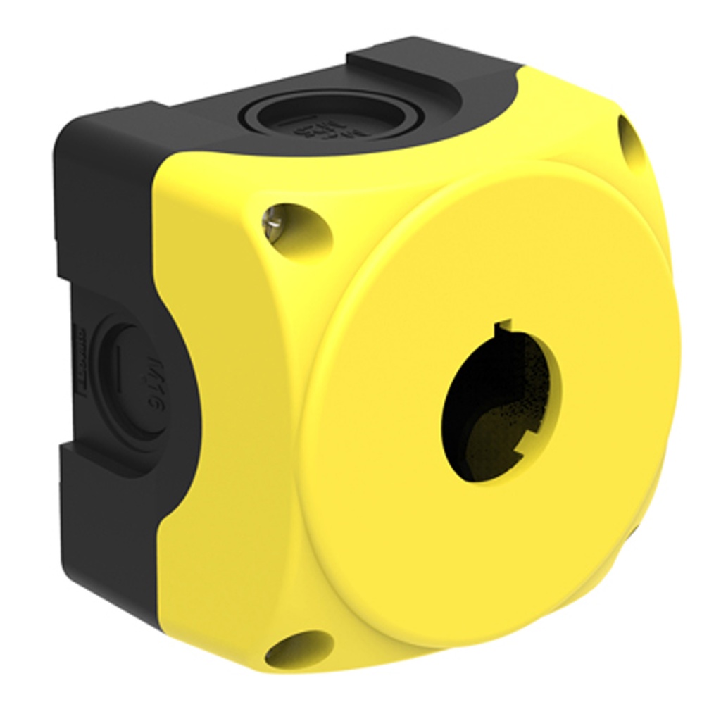 Control Station Enclosure Polycarbonate, Yellow, 22mm, 1 Hole, IP69K