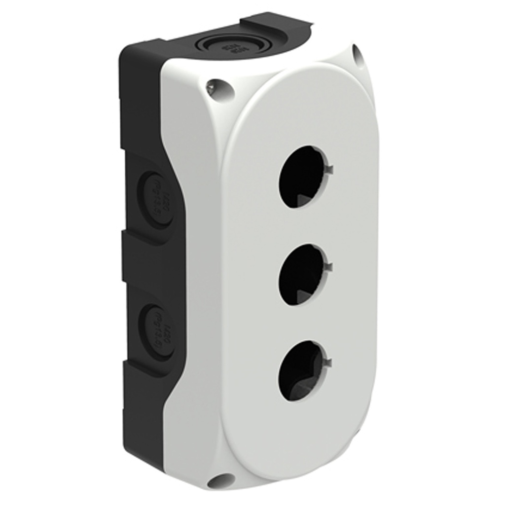 Control Station Enclosure, 3 Holes, 22mm, Polycarbonate, IP69K
