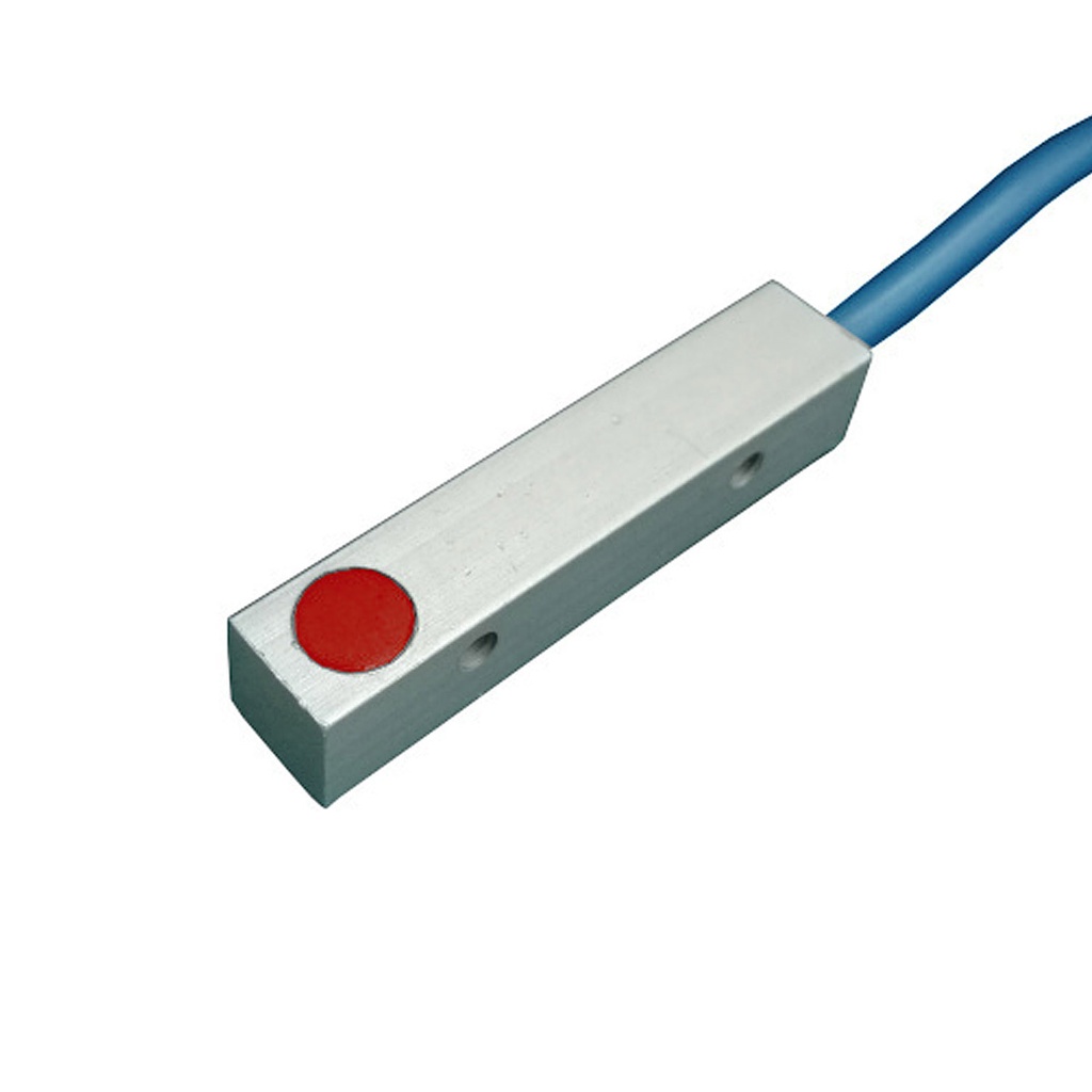 1.5mm End Sensing inductive proximity sensor, Shielded, 5-30 VDC, pre-wired with 2 meter cable, 8x8x40mm