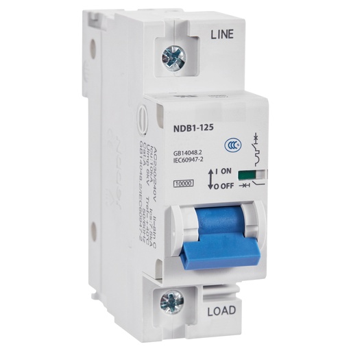 [NDB1-125D50-1] Mini Circuit Breaker UL1077 Listed | 50A  D Curve | 230/240VAC 60VDC 10kAIC | DIN Rail Mount | Non Polarized MCB Branch Circuit Protection | NDB1-125D50-1 (1 Pole  D Trip  50 Amp)
