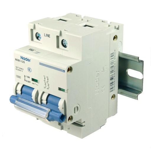 [NDB1-125D80-2] Mini Circuit Breaker UL1077 Listed | 80A  D Curve | 400/415VAC 80VDC 10kAIC | DIN Rail Mount | Non Polarized MCB Branch Circuit Protection | NDB1-125D80-2 (2 Pole  D Trip  80 Amp)