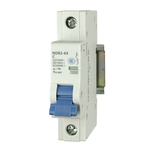 [NDB2-63C4-1] Mini Circuit Breaker | UL1077 Listed  | 4A  C Curve  230/240VAC  80VDC  10kAIC |  DIN Rail Mount |  Non Polarized |  MCB Branch Circuit Protection | NDB2-63C4-1 (1 Pole, C Trip, 4 Amp)