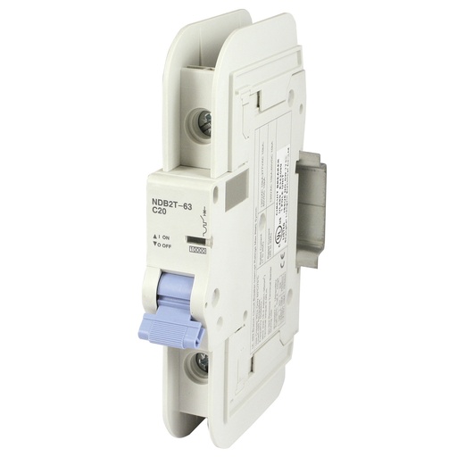 [NDB2T-63C20-1L] Mini Circuit Breaker | UL489 Listed  | 20A  C Curve  120/277VAC  60VDC  10kAIC |  DIN Rail Mount |  Non Polarized |  MCB Branch Circuit Protection | NDB2T-63C20-1L (1 Pole, C Trip, 20 Amp)
