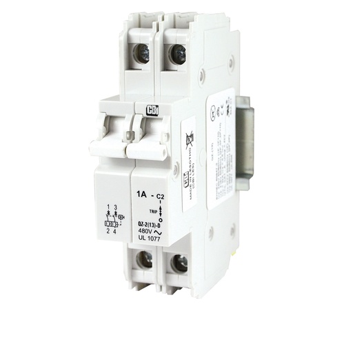 [QZ213D207] 7 Amp DIN Rail Circuit Breaker, MCB Mini Circuit Breaker, 2 Pole, 26 mm, 5kA In C, UL1077 QZ213D207