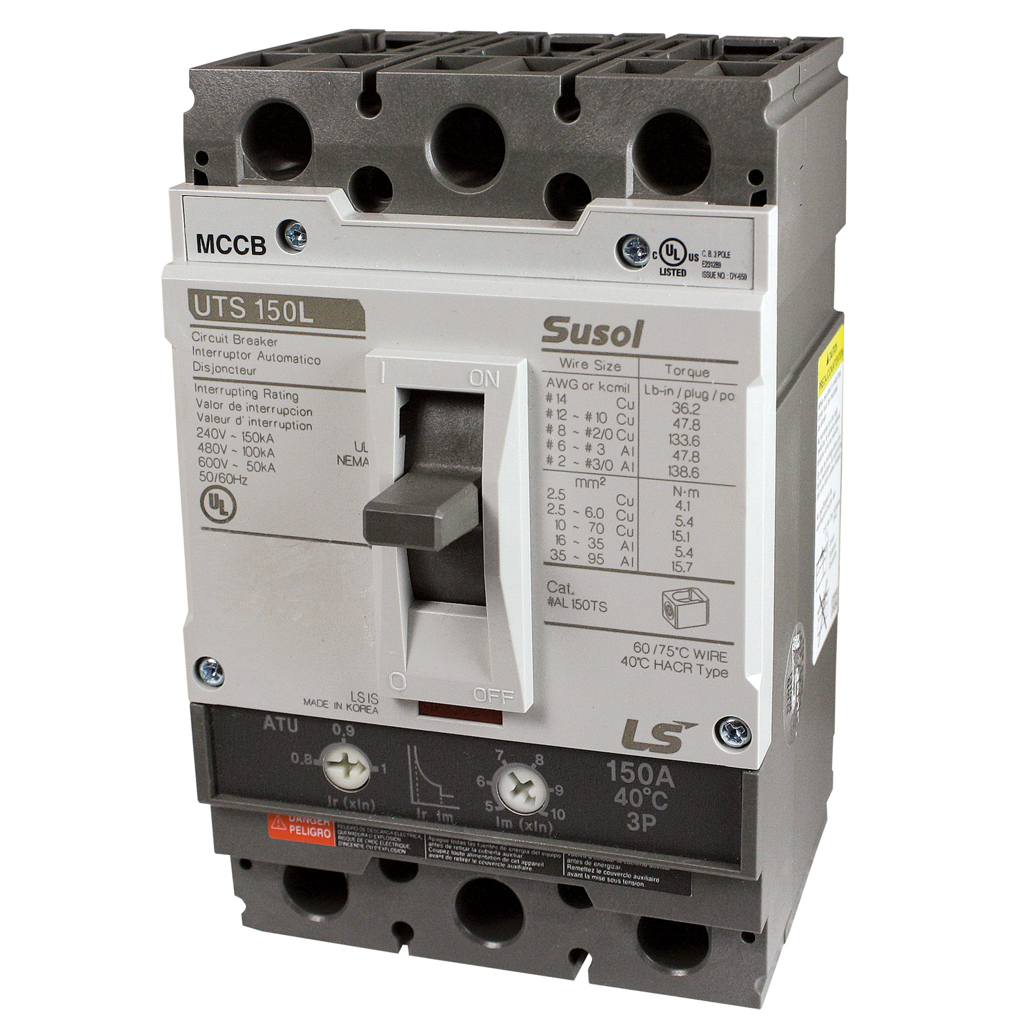 UTS150 MCCB | 40 Amp | 3 Poles | 600V AC Class | UTS150 Frame