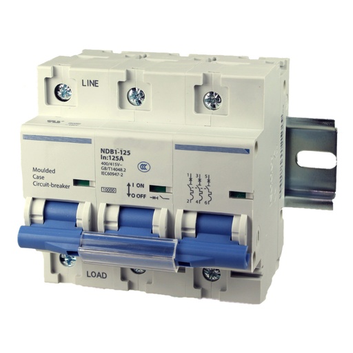 [NDB1-125D125-3] Mini Circuit Breaker UL1077 Listed | 125A  D Curve | 400/415VAC  10kAIC | DIN Rail Mount | Non Polarized MCB Branch Circuit Protection | NDB1-125D125-3 (3 Pole  D Trip  125 Amp)
