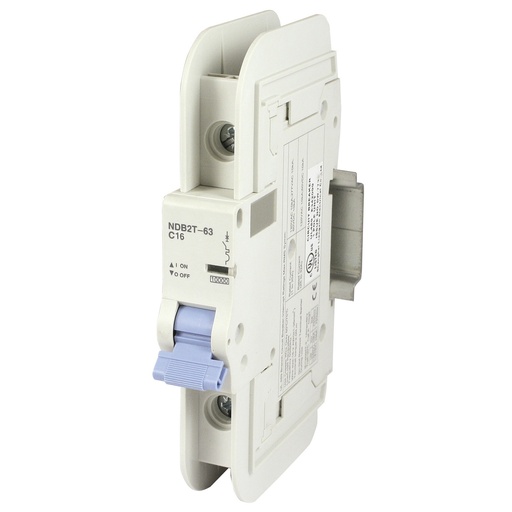 [NDB2T-63D16-1L] Mini Circuit Breaker | UL489 Listed  | 16A  D Curve  120/277VAC  60VDC  10kAIC |  DIN Rail Mount |  Non Polarized |  MCB Branch Circuit Protection | NDB2T-63D16-1L (1 Pole, D Trip, 16 Amp)