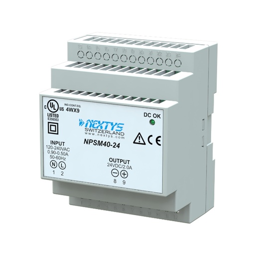 [ASINPSM40-515] DISCONTINUED - 5- 15V Din Rail Power Supply, Output 5-15Vdc, 4.0A, 40 Watt