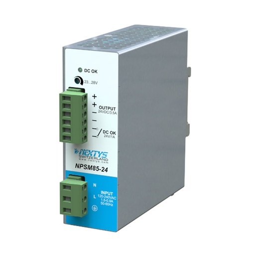 [ASINPSM85-5] 5V DC Power Supply, 4 Amp, 120V AC Input, Compact DIN Rail Mounted