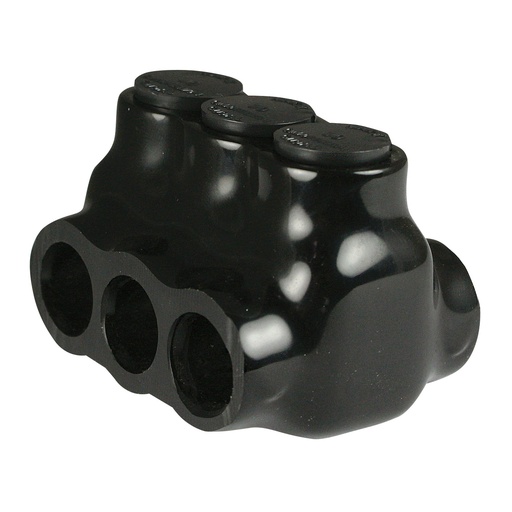 [AICD1-0-3] Insulated Multi Tap Connector |  3 Port | 14 AWG-1/0 AWG |  600V Class | Black Plastisol Insulation | Dual Side Wire Entry | UL Listed 486B