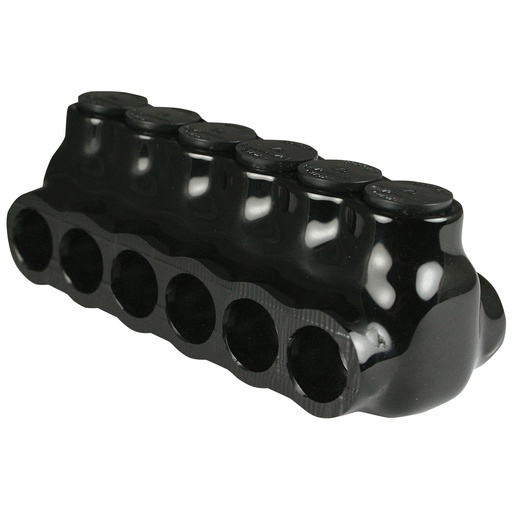 [AICD1-0-6] ASI AICD1-0-6 Multi Tap Insulated Connector | 6-Port | 14 AWG-1/0 AWG | 600V | Black Plastisol Coating | Dual Side Wire Entry | UL 486B Listed
