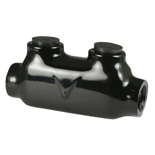 [AICD2-0-1] Inline Insulated Multi Tap Connector | 2 Port | 6 AWG-2/0 AWG |  600V Class | Black Plastisol Insulation | Single Side Wire Entry | UL Listed 486B