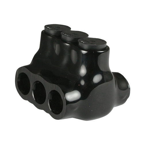 [AICD2-3] ASI AICD2-3 Insulated Multi Tap Connector | 3-Port | 14 AWG-2 AWG | 600V | Black Plastisol Coating | Dual Side Wire Entry | UL 486B Listed
