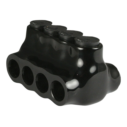 [AICD2-4] ASI AICD2-4 Insulated Multi Tap Connector | 4-Port | 14 AWG-2 AWG | 600V | Black Plastisol Coating | Dual Side Wire Entry | UL 486B Listed